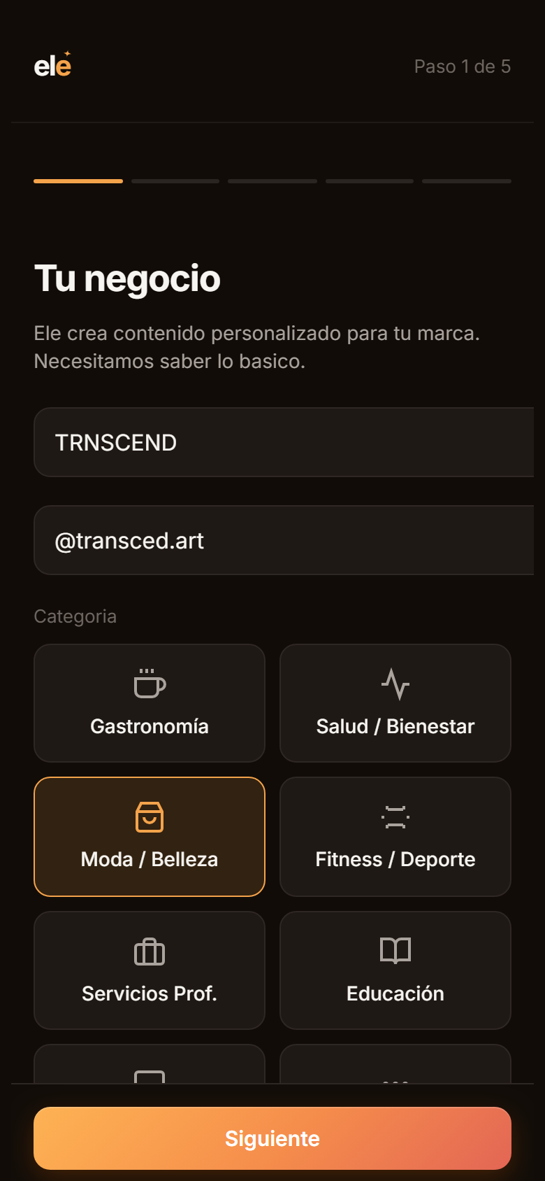 Onboarding de Ele